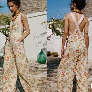 Spell Flora Linen Jumpsuit